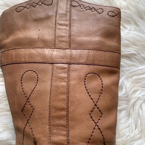 ZODIAC Deadstock Platform Tan Leather Brazil Boots VTG - Picture 8 of 10